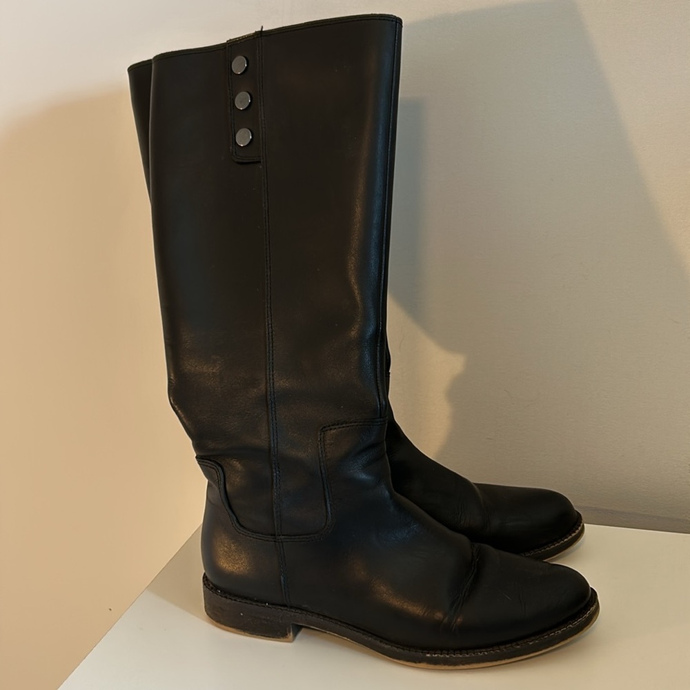 Franco Sarto Crissy Leather Knee High Riding Boots in Black Womens size 8